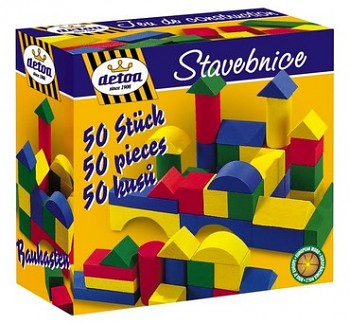 Dřevěná stavebnice - barevné kostky velké (27 mm)