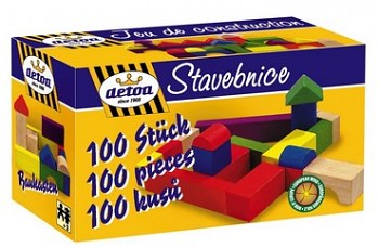 Dřevěná stavebnice - barevné kostky malé (20 mm)