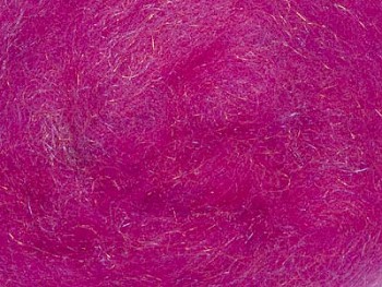 Ovčí vlna merino barvená mykaná - s leskem - růžová - 10g