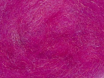 Ovčí vlna merino barvená mykaná - s leskem - růžová - 10g