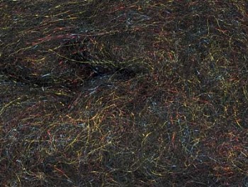 Ovčí vlna merino barvená mykaná 10g - s leskem - černá