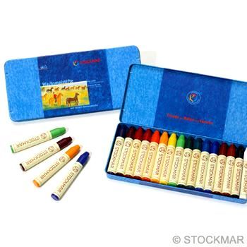 STOCKMAR Voskové pastelky - 16 barev v plechové krabičce