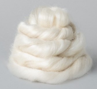 Česanec přírodní 10 g - mohér ADULT - bílý