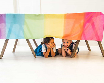 SARAH'S SILK Bavlněný baldachýn pro děti - 115 x 185 cm - duha