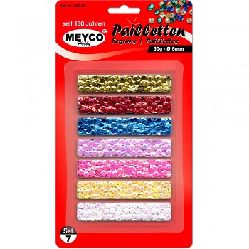 MEYCO Metalické pajetky - sada 7 barev