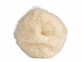 Hladká mohérová příze na vlasy panenek - přírodní bílá