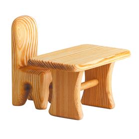 DEBRESK Židle pro panenku - dřevěná