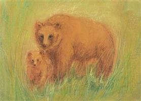 AMS Obrázek Marjan van Zeyl - Medvědice s medvídětem