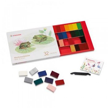 STOCKMAR Voskové bločky - 32 barev v papírové krabičce 