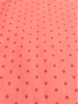 Aksamit vzorovaný - čtverec 25 x 25 cm - červené puntíky