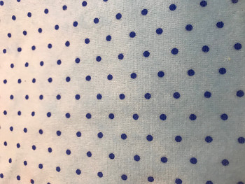 Aksamit vzorovaný - čtverec 25 x 25 cm - modré puntíky
