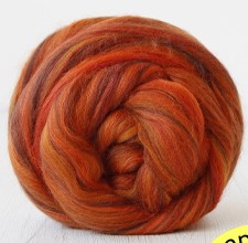 Ovčí vlna merino barvená česaná 10 g - EXTRA jemný melír - MONARCH BUTTERFLY